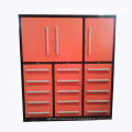 Armoire de rangement à tiroirs rouges avec revêtement en poudre